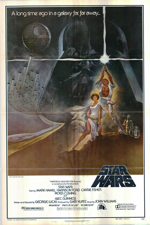 star wars 1977 style a one sheet poster folded